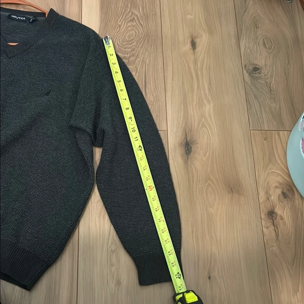 Nautica Black V-Neck Sweater Classic Style